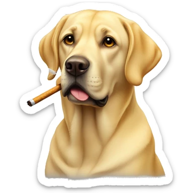 yellow labrador smoking sticker