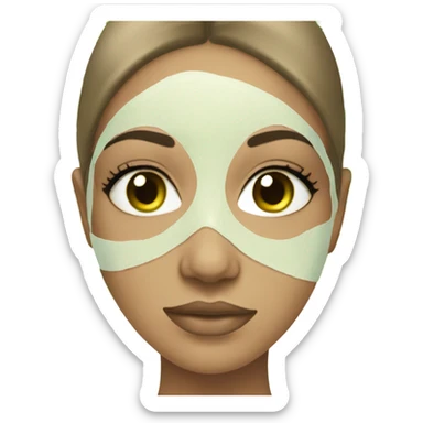 beautiful girl with a cucumber mask on her face sticker