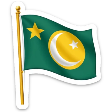 Flag of the actual Azad Kashmir with yellow stripes,green background and white moon and star sticker