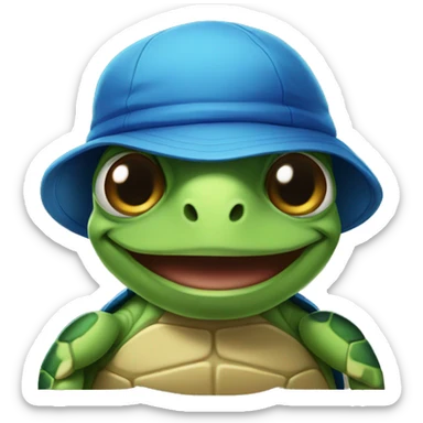 android turtle mixed with blue cap sticker
