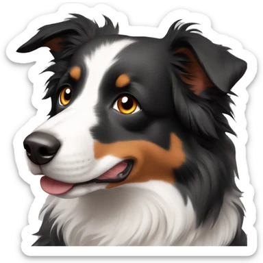 Black freckles grey border collie dog sticker