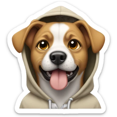 Dog wearing a hoodie  sticker