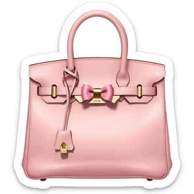 light pink birkin bag with bow sticker