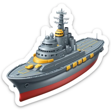 battleship arial view sticker