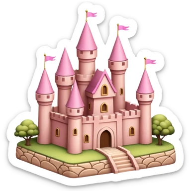 pink castle on land sticker