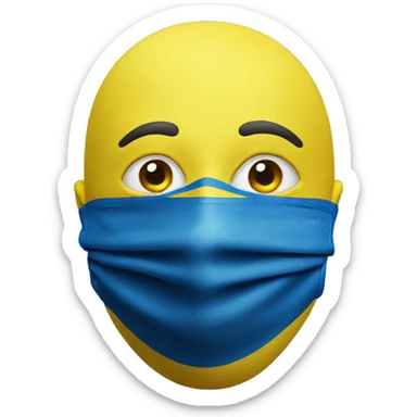 ukrainian flag with covid mask sticker