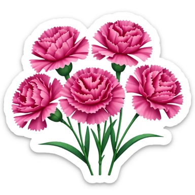 Carnation flowers in a line sticker