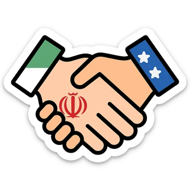 iran and america shaking hand sticker