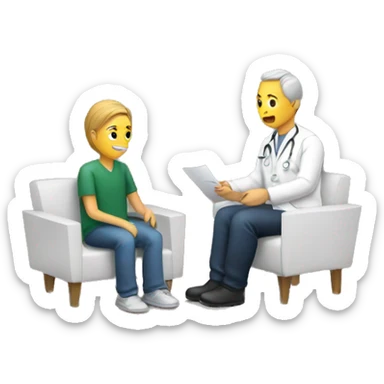 therapy session between a clinician and addict  sticker