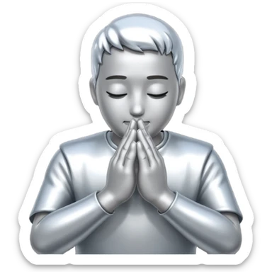 praying metallic hands, no gold sticker