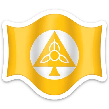 flag yellow white yellow mystical symbol sticker