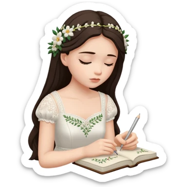 Maret Girl – Overthinker Soft  🌧📖🤍🌙💭 (Banyak mikir, journaling, deep, night thinker) sticker