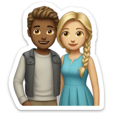 Un jeune couple d’enfants sticker