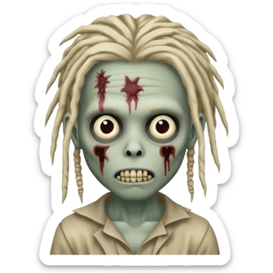 Zombie boy with dreads sticker