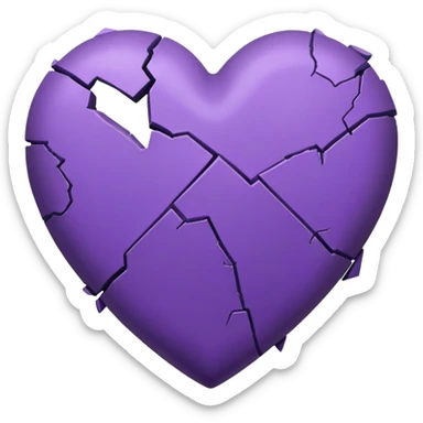 A broken purple heart sticker