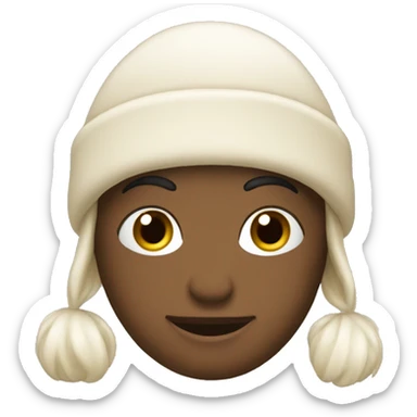 cream winter hat no peraon sticker