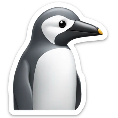Pingouin gris et blanc avec un petit nez  sticker