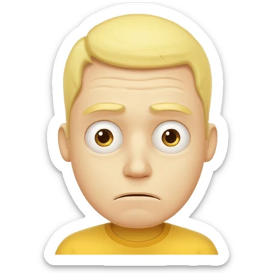 Very exhausted and confused emoji but with some humour about it - yellow man not realistic face sticker