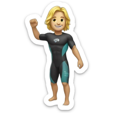 bodyboard surfer sticker