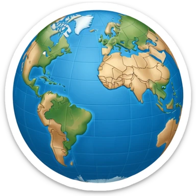 Blue globe world sticker