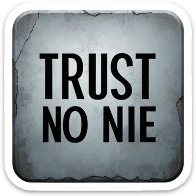 trust no one x-files inspired lettering sticker