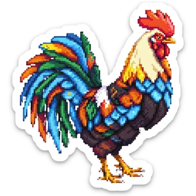 Heihei chicken from Moana, colorful rooster sticker
