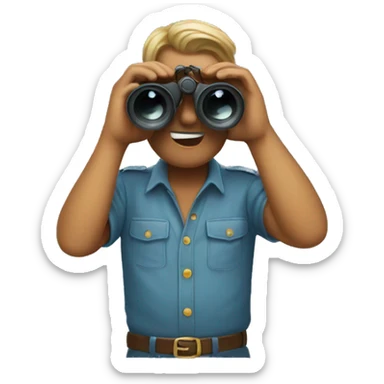 emoji holding binoculars  sticker