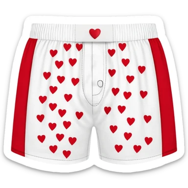 dungeon crawler carl's boxer shorts: white men's boxer shorts with print pattern of small red hearts sticker