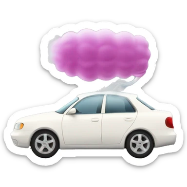 side view of a car diffuser (without the car) with smoke coming out sticker