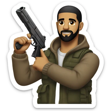 Drake with a gun ￼ sticker