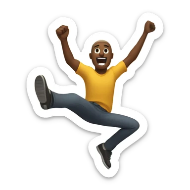 Guy jumping off a cliff sticker