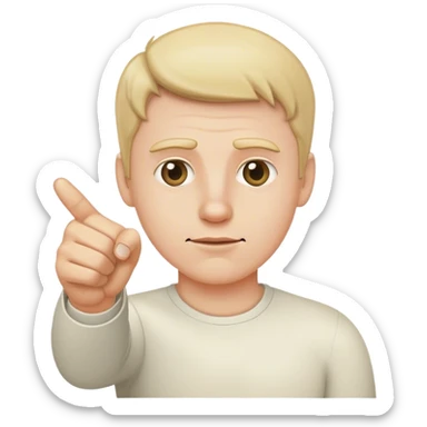 The white man points his finger down sticker