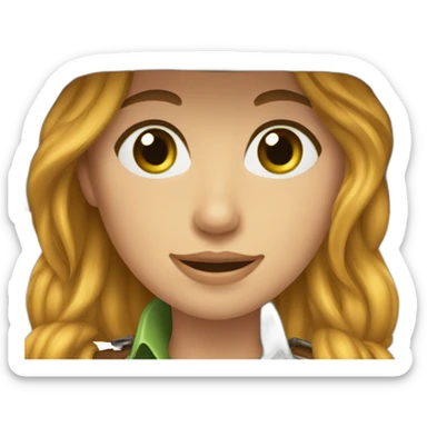 Lightbrown-hair-green-eyes-cowgirl sticker