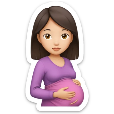 Newly pregnant Asian girl  sticker