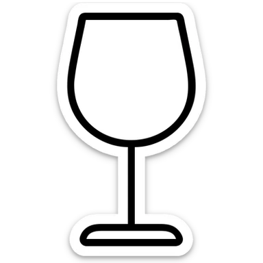 A simple wine glass, outline only sticker
