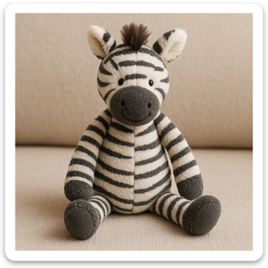 zebra jellycat stuffed plushie sticker