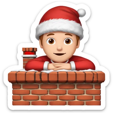 Cristmas male lie down on a chimney sticker
