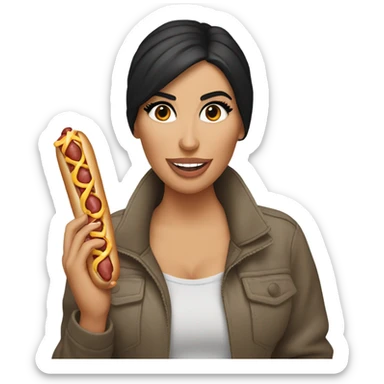 kim kardashian eating a hotdog sticker