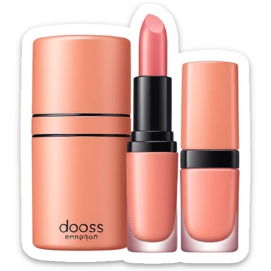 salmon pink makeup packaging sticker