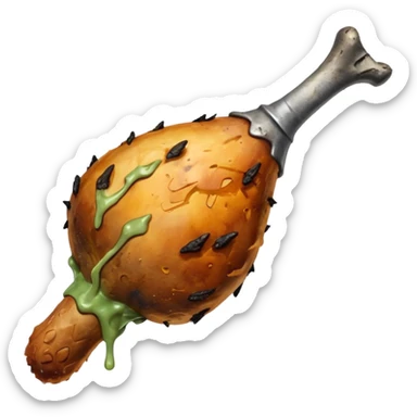 Rotten chicken drumstick sticker