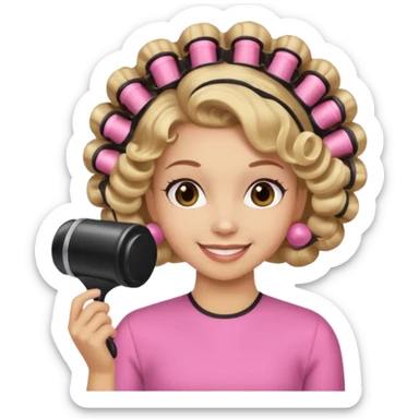 A girl that is getting hair done sticker