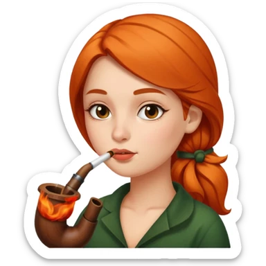 Hot girl smoking a pipe sticker