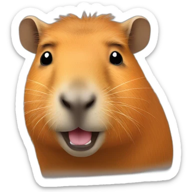 Un capybara avec une orange sur la tête sticker