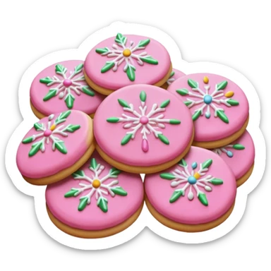 Natale rosa, biscotti estetico  sticker