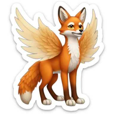 winged fox sticker