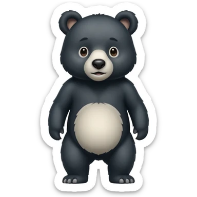 black bear with a white snout  sticker