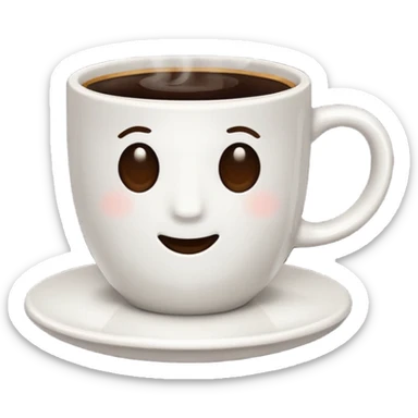 Cup of coffee white sticker