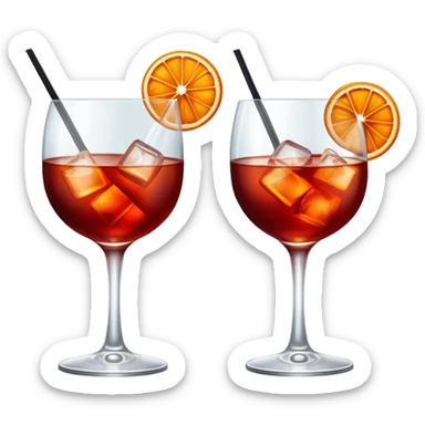 Due bicchieri di negroni che fanno cin cin sticker