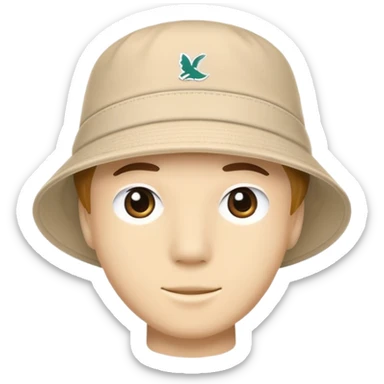 Beige Kangol bucket hat, light tan color, casual headwear sticker