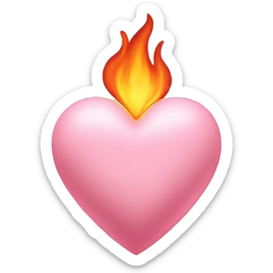 light pink heart and fire sticker